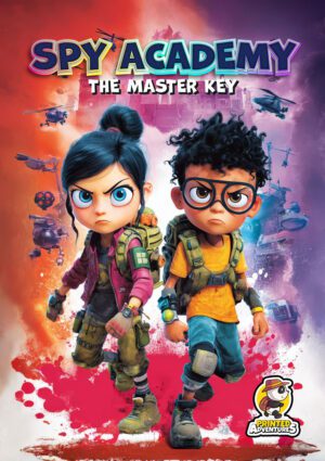Cover illustration of Spy Academy: The Master Key, a printable puzzle game for kids ages 8–12