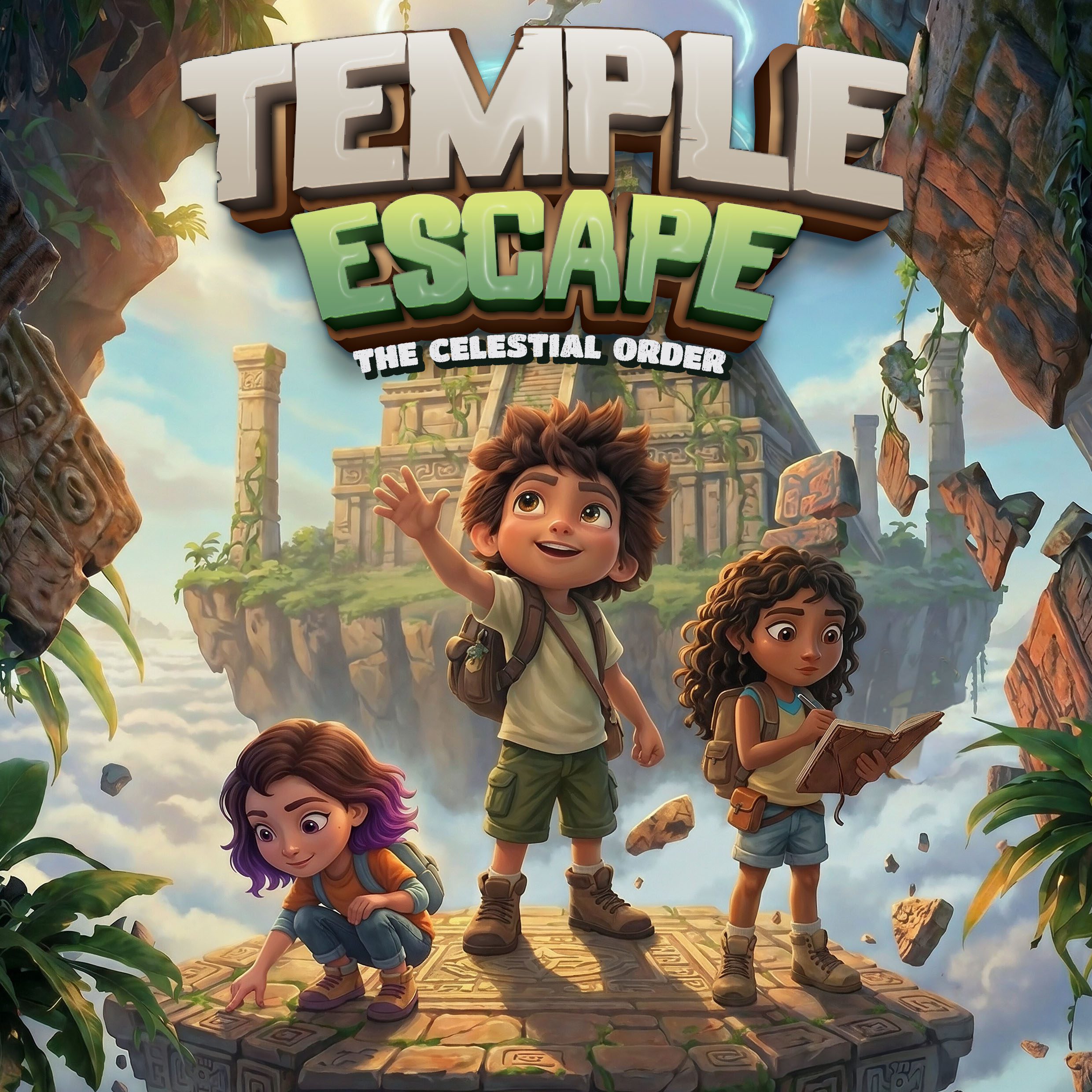 Temple Escape: The Celestial Order – kids printable puzzle adventure game cover
